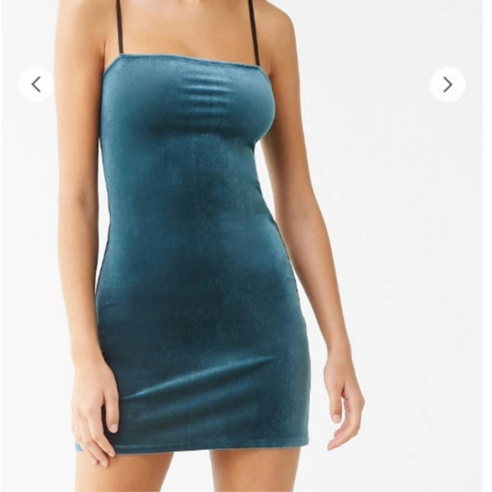 Blue Velvet Mini Dress Large